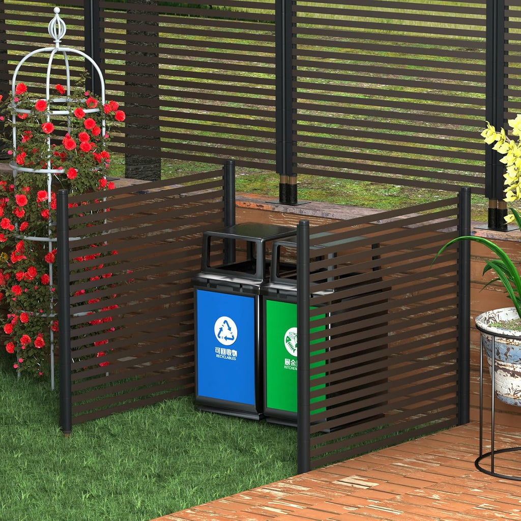 Metal Privacy Screen for Outdoor Terrace, 43x47 inches, 2 Panels S597224