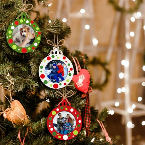 24 Pcs Christmas Photo Ornament Frames for Baby First Christmas Tree Keepsake K3591