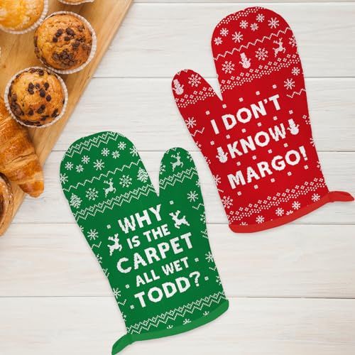Funny Holiday Oven Mitts Pot Holders for Kitchen Cooking Baking M258024