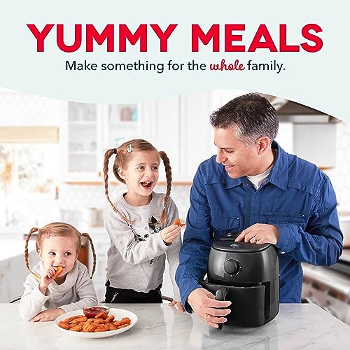 Electric Air Fryer Oven, 2.6 Qt., Grey, Compact, Auto Shut Off, 1000-Watt O64979