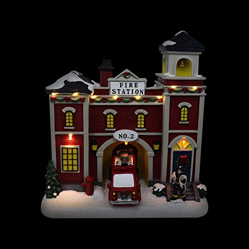 Lighted Musical Snow Village with Animated Kids Sledding A3584