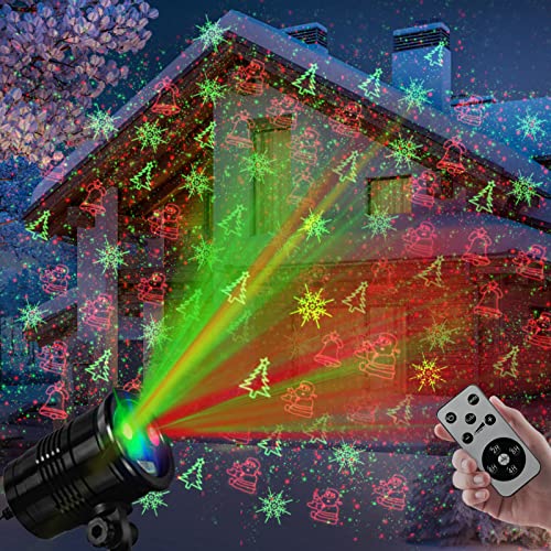 Christmas Laser Lights Outdoor Projector, Red and Green with Remote A56550