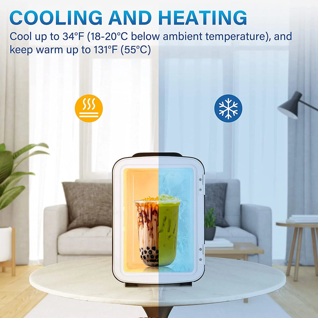 Mini Fridge 4L Portable Cooler and Warmer for Skincare, Beverage, Food J4757