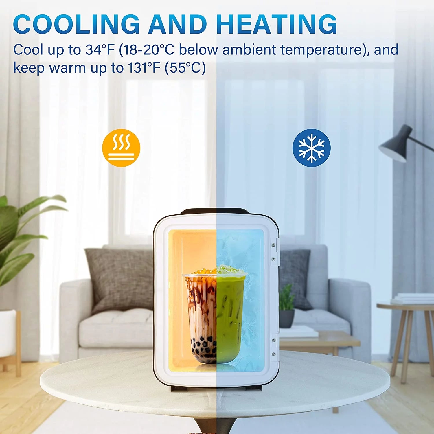 Mini Fridge 4L Portable Cooler and Warmer for Skincare, Beverage, Food J4757