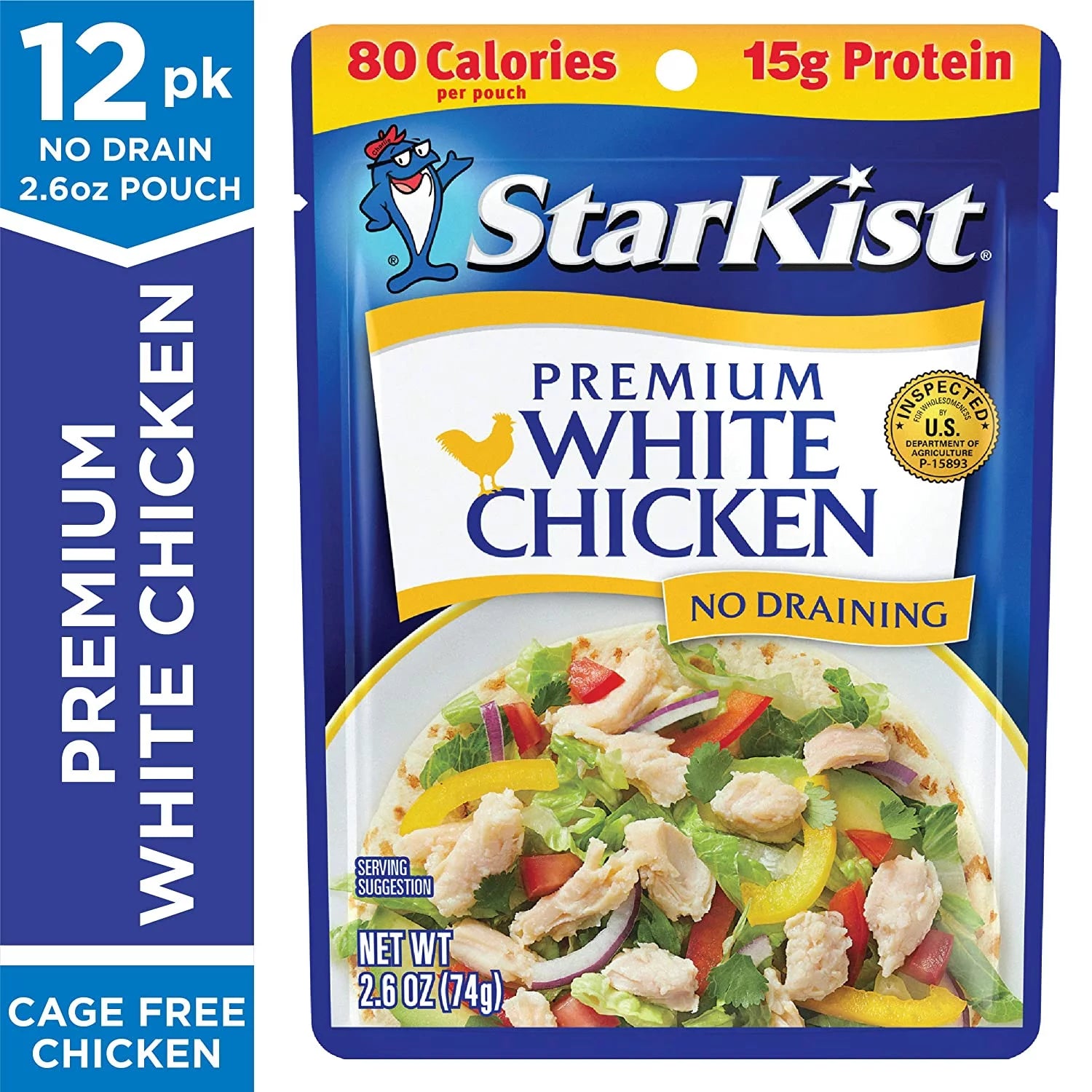 White Chicken in Pouch, 2.6 oz, 12-Pack N8504