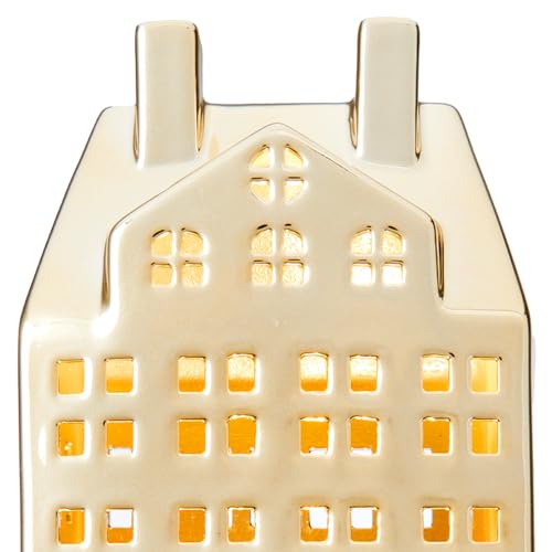 Light Up Christmas Village Set, White Ceramic House with Lights, Tabletop Decor N910947