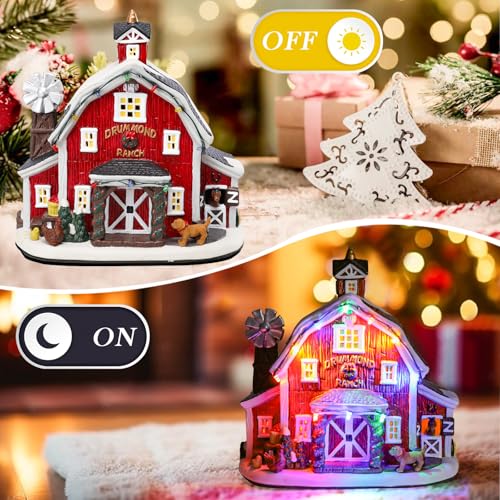 Ceramic Christmas Houses with Warm LED Light Y89884