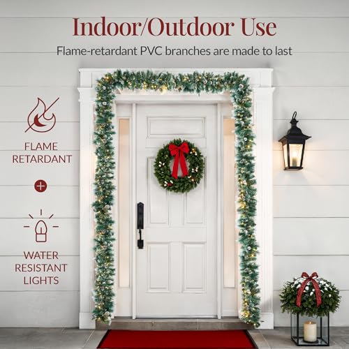 Pre-Lit Holiday Christmas Garland for Stairs, Fireplace with 50 Lights U582051