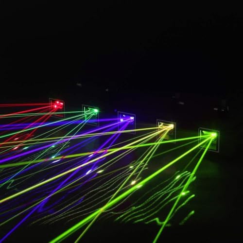 Stage Laser Light, 5 Beam Sound Activated DJ Party Lights with Remote Control P243197