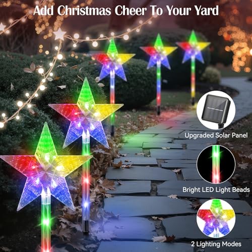 Solar Walkway Lights Outdoor, 8 Pack Candy Cane Christmas Decorations L731