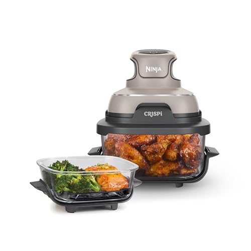 Air Fryer with Glass Containers, 4 QT & 6 Cup, Dishwasher Safe Z1664