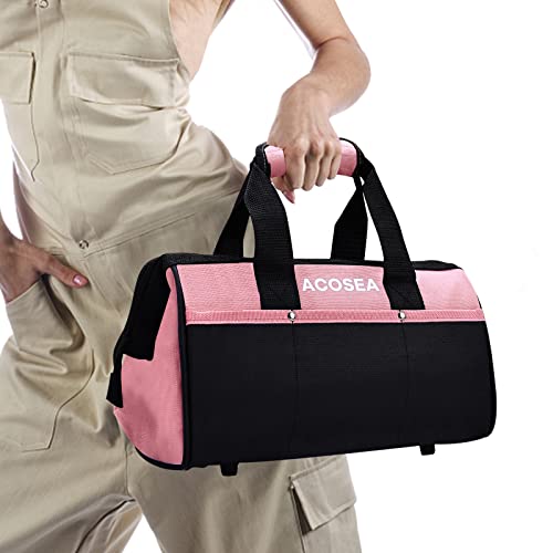 Pink Tool Bag, 13 Inch with 12 Storage Pockets Y313