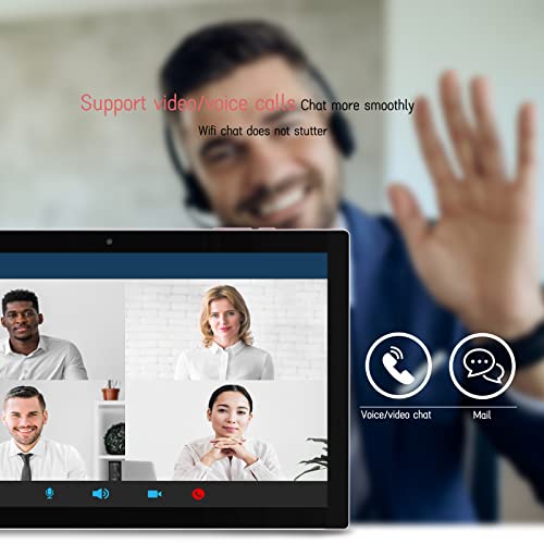 Tablet 10 inch Android 14 with Keyboard Case, Mouse, Stylus, 8GB+64GB, 1280*800 HD Touch Screen, 8MP Dual Camera, Wi-Fi Bluetooth, Blue B613
