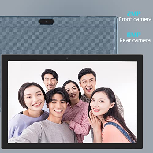 Tablet 10 inch Android 14 with Keyboard Case, Mouse, Stylus, 8GB+64GB, 1280*800 HD Touch Screen, 8MP Dual Camera, Wi-Fi Bluetooth, Blue B613