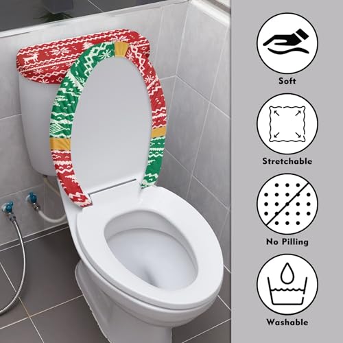 Christmas Toilet Lid and Tank Cover Set for Bathroom Decor K51670