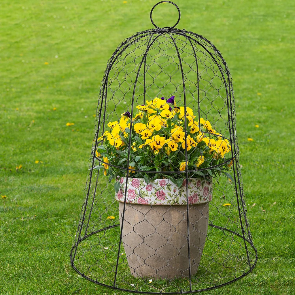 Garden Chicken Wire Cloche 16x13 Inches Black Dome Plant Protector G88980