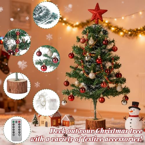 Tabletop Christmas Tree with Lights, 2FT Remote Control X35712