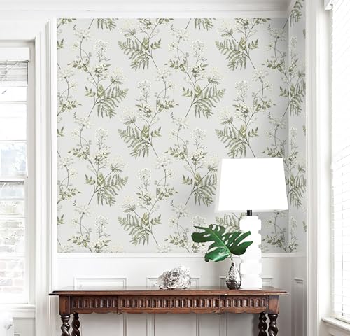 Peel and Stick Wallpaper Beige Removable Forest Tree Leaves Self Adhesive Contact Paper E64260