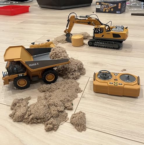 Remote Control Excavator Construction Toy for Boys with Metal Shovel and Lights J5730