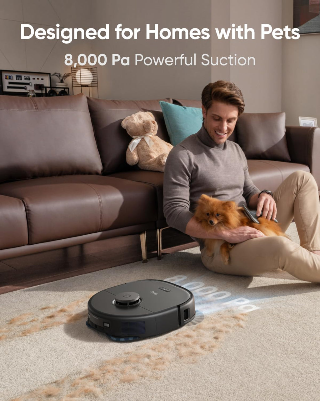 Robot Vacuum and Mop with 8000 Pa Suction, Self-Emptying U6435