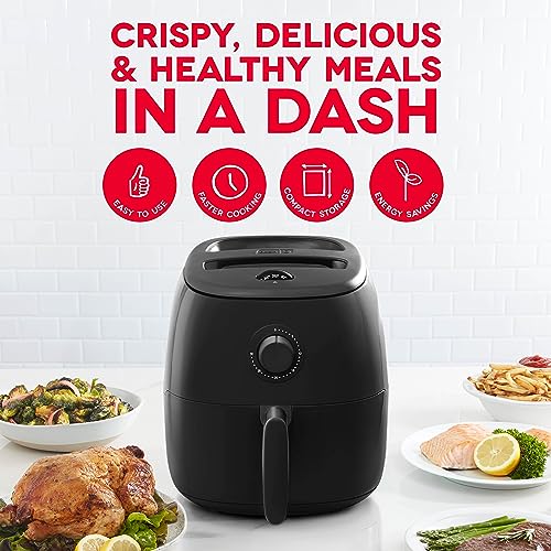 Electric Air Fryer Oven, 2.6 Qt., Grey, Compact, Auto Shut Off, 1000-Watt O64979