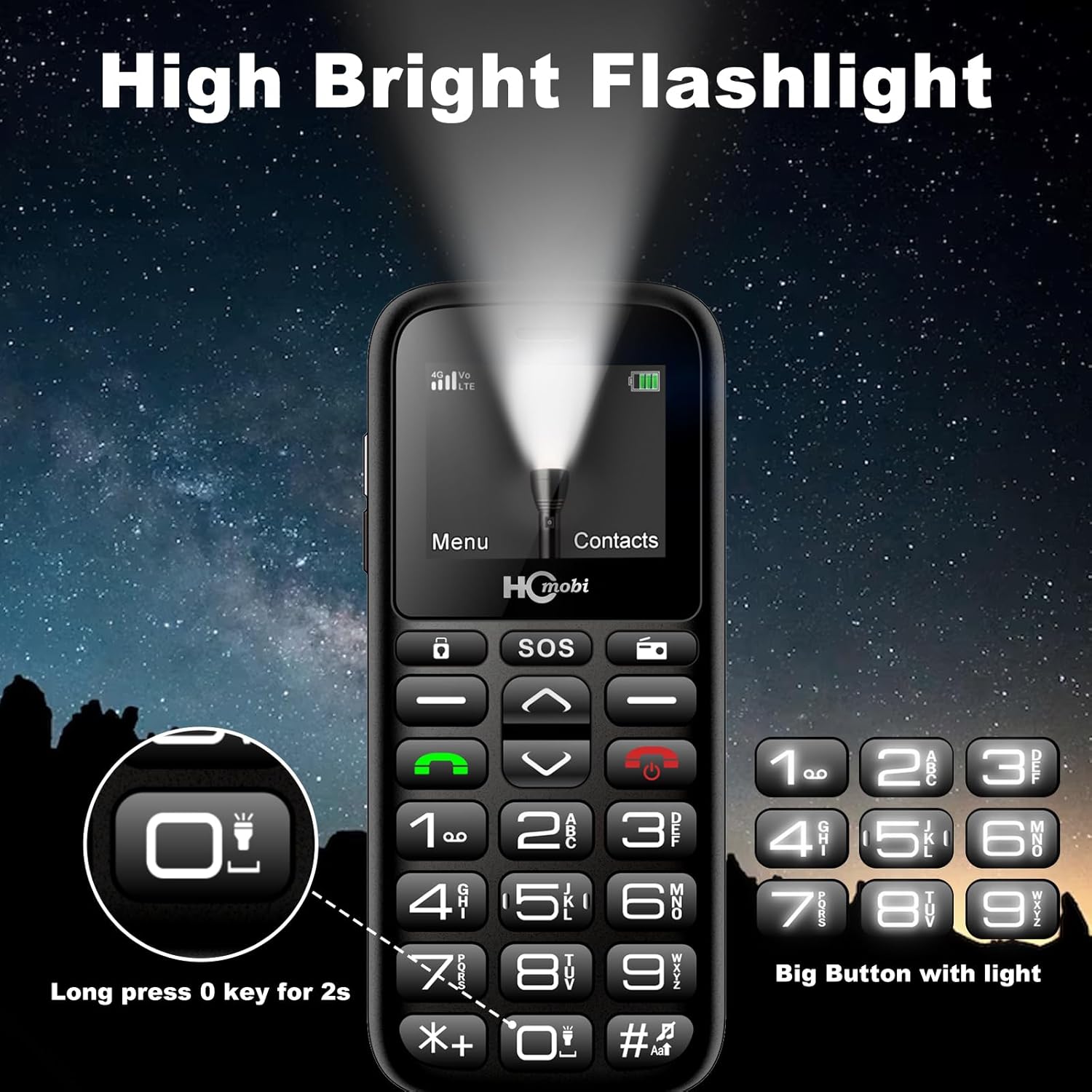 Unlocked Cell Phones for Seniors with Big Buttons and SOS U758625