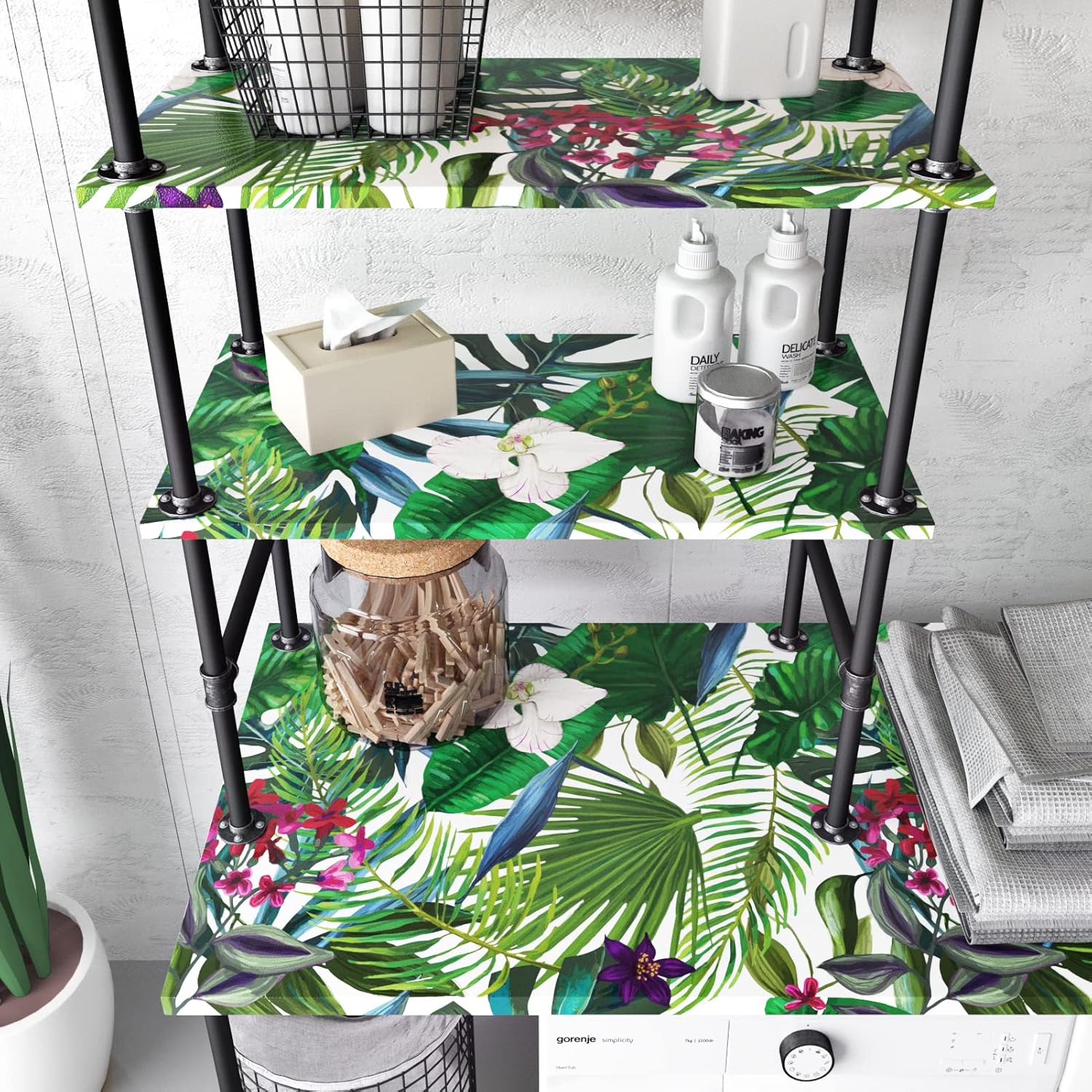 Tropical Green Floral Peel and Stick Wallpaper 24"x118" Z962