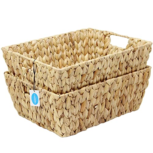 Large Square Hyacinth Storage Baskets with Handles, 2-Pack D852889