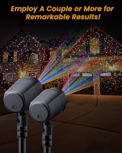 Christmas Laser Lights Outdoor, RGB Light Projector with Remote and Timer Q145