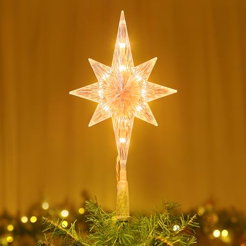 Christmas Tree Star Topper Lighted 3D Plug In Indoor Holiday Decor N7897
