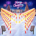 WdtPro 24-Pack Upgraded Solar Christmas Candy Cane Lights, Solar Pathway Lights Waterproof, Christmas Decorations Outdoor with 10 Modes and Bright 144 LED for Yard Garden Lawn Patio Party Decor