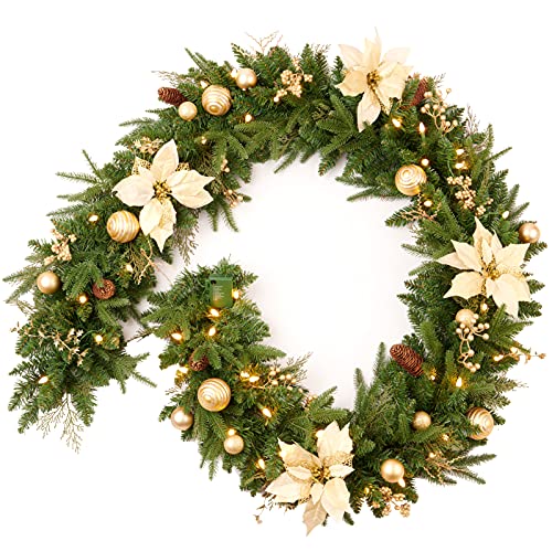 Pre-lit Christmas Garland 9ft with 50 LED Lights B458889