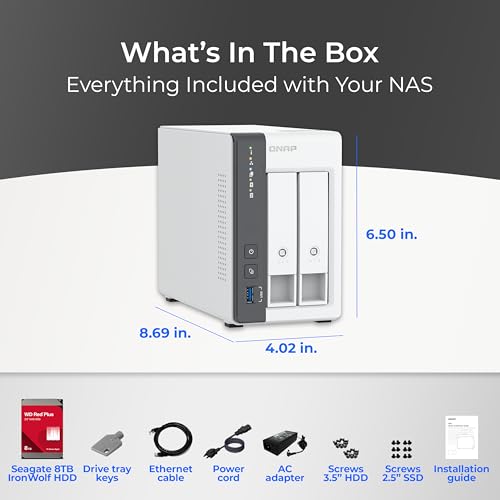 2-Bay 2.5GbE Desktop NAS with ARM Quad-Core CPU and 4GB RAM B1959