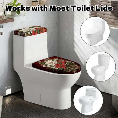 Christmas Toilet Lid Cover, Washable Seat and Tank Protector W1747