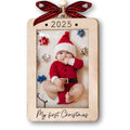 Christmas Ornament Picture Frame - Wooden Landscape Photo Frame for Tree U347