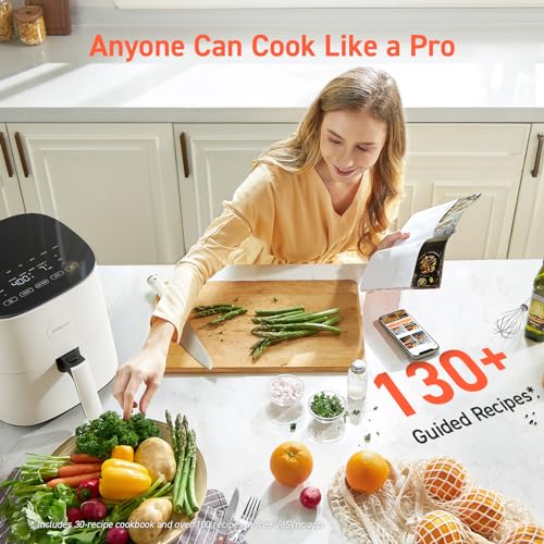 Compact 5QT Air Fryer with Glass Panel and Dishwasher-Safe Basket B429