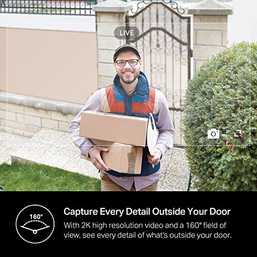 Smart Video Doorbell Camera Hardwired with Chime, 2K Resolution, Night Vision, 2-Way Audio D43761