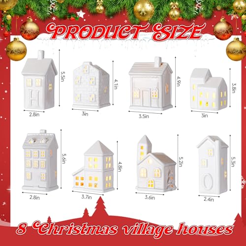 Ceramic Christmas Village Set with LED Houses and Trees M895