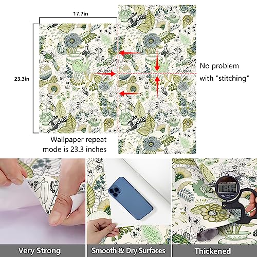 Floral Peel and Stick Wallpaper for Kitchen Shelves S417