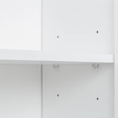 39" W Wardrobe Armoire Closet, Tall Freestanding Cabinet with Doors and Storage Shelves, White W518141