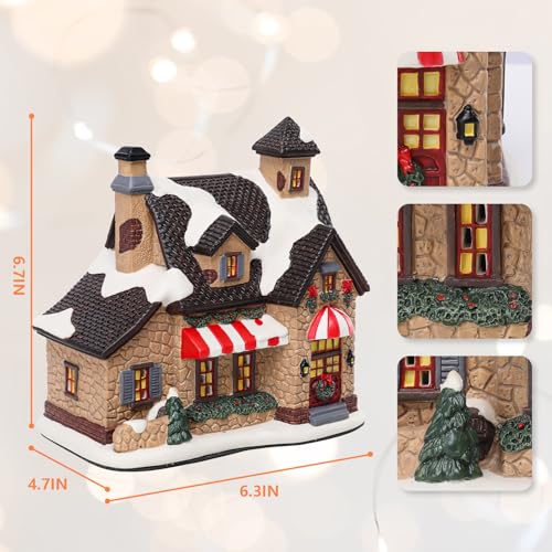 Lighted Ceramic Christmas Village Houses Indoor Decor Y567324