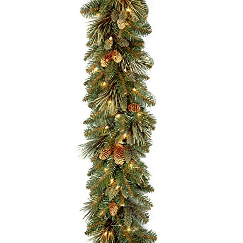 9 ft Pre-Lit Artificial Christmas Garland with Pinecones and 100 Clear Lights R79612