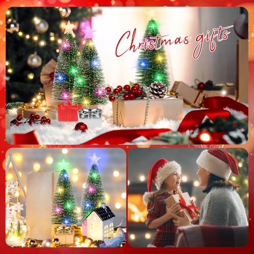 Mini Christmas Tree with Lights, 4 Pack Tabletop LED Decor X725022