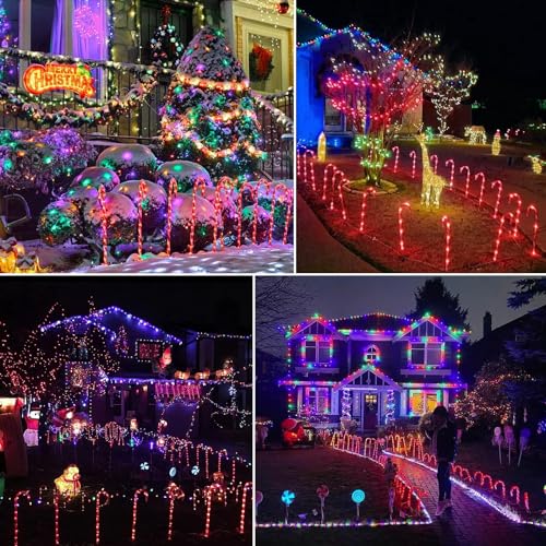 Solar Candy Cane Lights Outdoor Pathway, 8 Modes LED Christmas Decorations Z884
