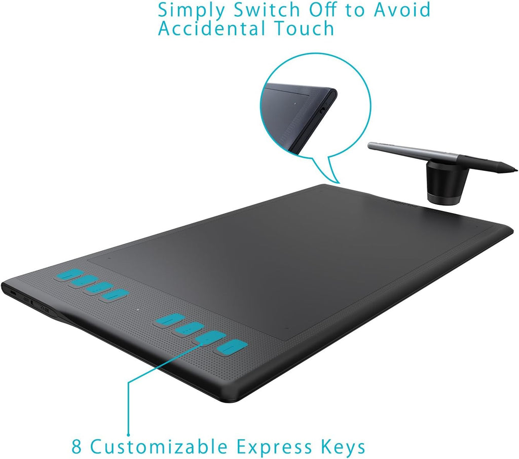 Wireless Graphic Drawing Tablet with 8192 Pressure Sensitivity, 11 x 6.87 inches N33325
