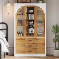 Large Armoire Wardrobe with 5 Wood Doors, 5 Closed Shelves, 1 Hanging Space, 1 Mirror, 2 Shoes Storage Space, 3 Drawers for Bedroom, White (45.7”W x 20.3”D x 75.7”H)