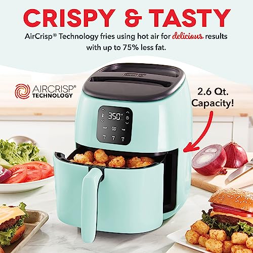 Electric Air Fryer Oven, 2.6 Qt., Grey, Compact Digital, Auto Shut Off S650981