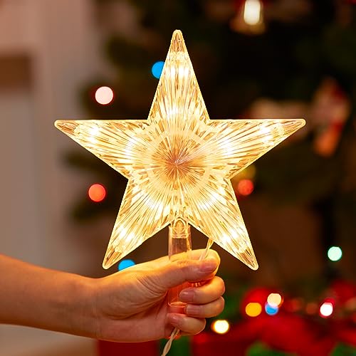 Christmas Tree Star Topper Lighted 3D Plug In Indoor Holiday Decor N7897