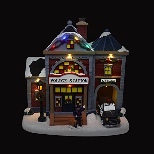 Lighted Musical Snow Village with Animated Kids Sledding A3584