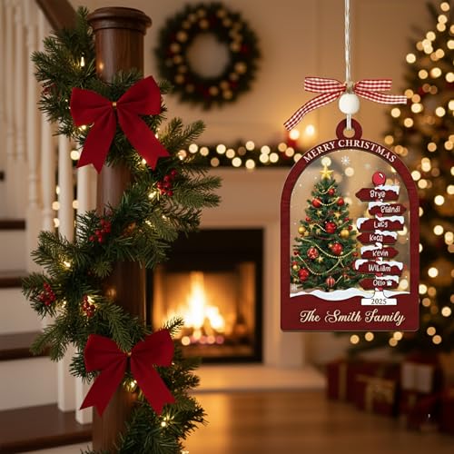 Personalized Christmas Wooden Ornaments with Family Names G463
